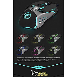 Wewoo Souris noir pour Ordinateur PC Portable USB 7 Boutons 4000 DPI Filaire Optique Coloré Gaming Backlight pas cher