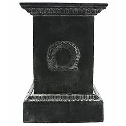 L'Héritier Du Temps Socle Colonne Pilier Pour Vasque Jardinière Décoration Extérieure Intérieure de Château en Fonte Patinée Grise 44x44x63cm