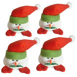 4pcs noël chaise pied couverture pied manchon protecteur noël décor bonhomme de neige