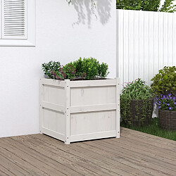 Maison Chic Jardinière,Bac à fleurs - pot de fleur d'extérieur blanc 60x60x60 cm bois de pin massif -GKD70366