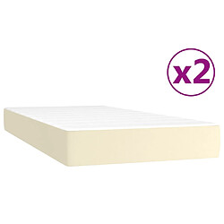 Acheter vidaXL Sommier à lattes de lit avec matelas Crème 200x200cm Similicuir