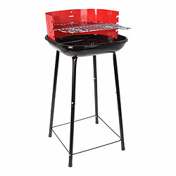 BigBuy BBQ Barbecue à Charbon sur Pied Grill 41 x 41 x 74 cm Rouge/Noir