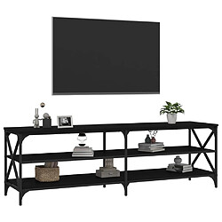 Avis vidaXL Meuble TV noir 160x40x50 cm bois d'ingénierie