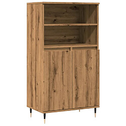 vidaXL Buffet haut chêne artisanal 60x36x110 cm bois d'ingénierie