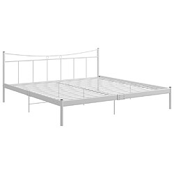 Maison Chic Lit adulte - Lit simple Cadre de lit,Structure du lit Contemporain Blanc Métal 200x200 cm -MN53304