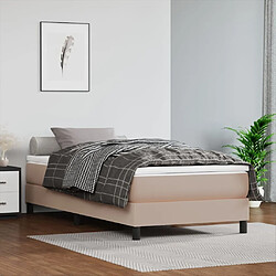 Maison Chic Structures de lit + matelas,Lit à sommier tapissier avec matelas Cappuccino 80x200 cm -MN50085