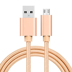 Wewoo Câble or pour Samsung Galaxy S6 / S6 Edge / S6 Edge + / Note 5 Edge, HTC, Sony, Longueur: 1m 3A Woven Style Métal Tête Micro USB vers USB Données / Chargeur