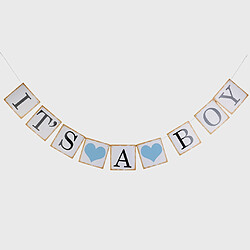 IT'S A BOY Guirlande Bannière Banderole Banderolle Fanion Art Déco Mariage Anniversaire Fête