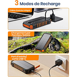 SANAG Batterie Externe Solaire 27000Mah, Chargeur Solaire Power Bank Avec 3 Câbles Usb C Charge Rapide, Chargeur Portable Avec 3 Ports Pour Téléphone, Tablette pas cher