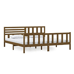 Maison Chic Lit adulte - Lit simple Cadre de lit,Structure du lit Contemporain Marron miel Bois massif 200x200 cm -MN98025