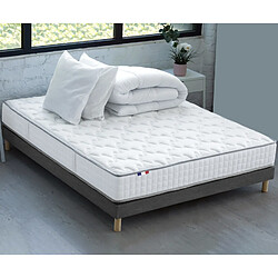 Idliterie Ensemble Matelas 100% latex 5 zones ORIGINEL + Sommier + oreiller + couette - Fabriqué en France