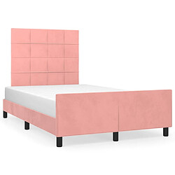 Maison Chic Lit adulte - Cadre Structure de lit avec tête de lit Contemporain Rose 120x200 cm Velours -MN97347