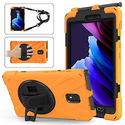 Coque en TPU + Silicone avec béquille pivotante à 360° et fente pour stylo orange pour votre Samsung Galaxy Tab Active 3 T570/T575/T575N/T577