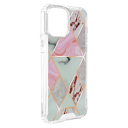 Avizar Coque Marbre iPhone 13 Mini Hybride avec Coins Renforcés rose