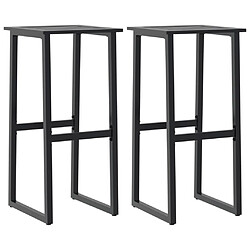 vidaXL Tabourets de bar lot de 2 noir acier enduit de poudre