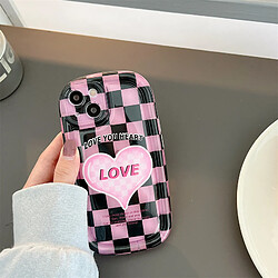 GUPBOO Étui pour iPhoneXR Coque de téléphone Love Girl personnalisée en damier souple