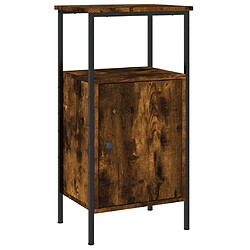 vidaXL Table de chevet chêne fumé 41x31x80 cm bois d'ingénierie