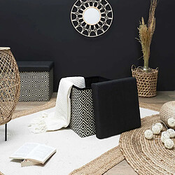 The Home Deco Factory Pouf coffre pliable tressage Mirage noir.