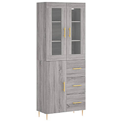 vidaXL Buffet haut Sonoma gris 69,5x34x180 cm Bois d'ingénierie