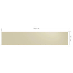 vidaXL Écran de balcon Crème 120x600 cm Tissu Oxford pas cher