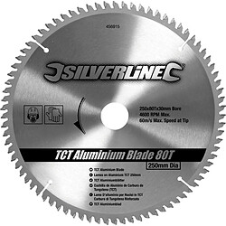 Silverline Lame carbure TCT aluminium 250x30/25/20/16mmx80T