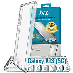 JAYM - Coque Ultra Renforcée Premium pour Samsung Galaxy A13 5G - Certifiée 3 Mètres de chute ? Garantie à Vie - Transparente - 5 Jeux de Boutons de Couleurs Offerts