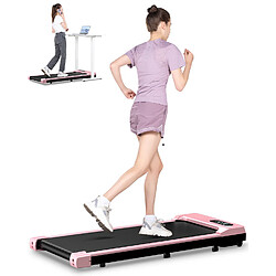 Tapis de marche Portable - DSKEUZEEW - Walking Pad 1-8 km/h, 2.5HP - Avec télécommande et écran LCD -Rose