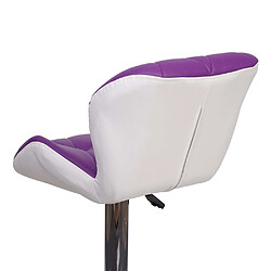 Mendler Tabouret de bar HWC-A92, tabouret de bar, cuir synthétique réglable en hauteur ~ violet pas cher