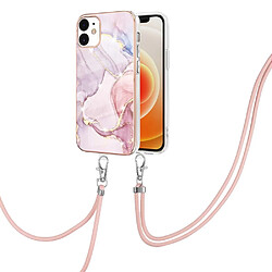 Coque en TPU antichoc, IML IMD, marbre électroplaqué Or rose 005 pour votre iPhone 12/12 Pro 6.1 pouces