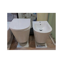 Karag Cuvette WC suspendue Rimless ZINA - avec abattant à frein de chute-Sans le réservoir-36 -36