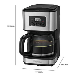 Avis Cafétière filtre machine à café Programmable 14 tasses inox, 900, Noir/Argent, Clatronic, KA 3642