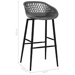 vidaXL Chaises de bar lot de 4 gris pas cher