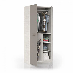 Dansmamaison Armoire 2 portes battantes Bois blanchi/Brun - TOMTUM