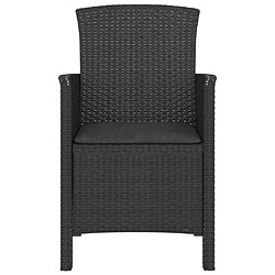 Acheter Maison Chic Lot de 2 Chaises de jardin,Fauteuil d'extérieur avec coussins Rotin PP Graphite -MN66753