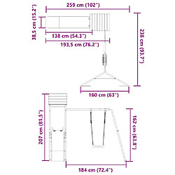 vidaXL Aire de jeux d'extérieur bois de pin massif pas cher