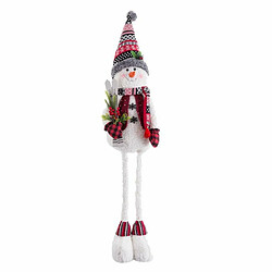 BigBuy Christmas Décorations de Noël Multicouleur Métal Tissu Bonhomme de Neige 38 x 25 x 142 cm