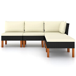 Avis Maison Chic Salon de jardin 5 pcs + coussins - Mobilier/Meubles de jardin - Table et chaises d'extérieur Résine tressée Noir -MN74551