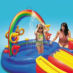 Avis INTEX Piscine gonflable Rainbow Ring Play Center 297x193x135cm 57453NP