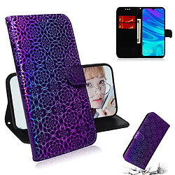 Wewoo Housse Coque Pour Huawei P Smart 2019 Couleur unie Boucle magnétique colorée Étui à rabat horizontal en cuir PU avec support et fentes cartes et portefeuille et lanière violet