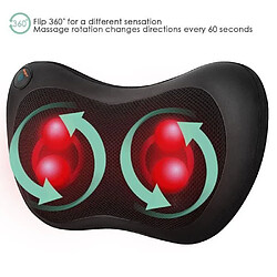 Acheter SHAN Coussin de Massage Coussin Massant Shiatsu Masseur avec Fonction Chauffante Infrarouge pour Relaxation au Cou Nuque Dos Lombai