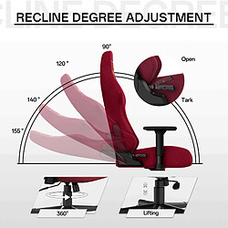 Chaise Gaming - Chaise de jeu - Chaise de bureau d'ordinateur Rattantree avec accoudoir 3D - Chaise de bureau à domicile ergonomique avec support à dossier haut - Chaise de jeu pour enfants adultes - Rouge