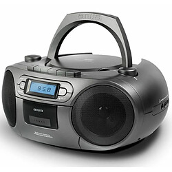 Aiwa BBTC-550MG: Radio Cassette Portable avec CD, Bluetooth et USB, Enregistreur de Cassettes, Matt Grey