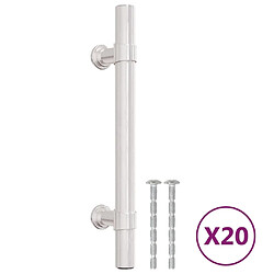 vidaXL Poignées d'armoire 20 pcs argenté 96 mm acier inoxydable