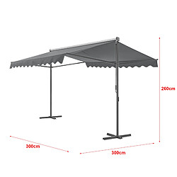 Avis Store banne autoportant Selenizza à double pente 300 x 300 x 260 cm gris foncé [pro.tec]