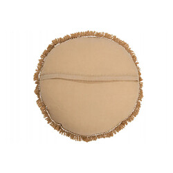 Dansmamaison Coussin Rond Velours Coton/Lin Beige/Ocre