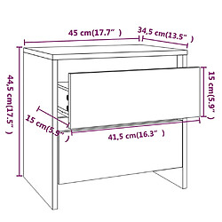 vidaXL Table de chevet chêne sonoma 45x34,5x44,5 cm bois d’ingénierie pas cher