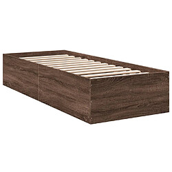 Vidaxl Cadre de lit chêne marron 75x190 cm bois d'ingénierie