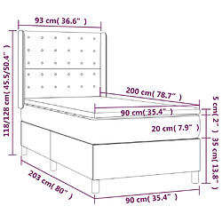 Avis Maison Chic Lit adulte- Lit + matelas + LED,Sommier à lattes de lit matelas et LED Noir 90x200 cm Tissu -GKD13059