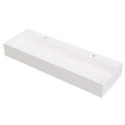 Acheter Vente-Unique Plan vasque suspendu en solid surface - Blanc - L120 x l40 x H15 cm - YAMDROK