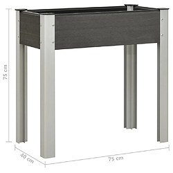 vidaXL Lit surélevé de jardin 75x40x75 cm WPC Gris pas cher